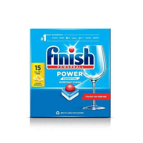 Finish Power Essential Dishwasher Tablets Lemon - 15 Tabs (Case of 16) - Honesty Sales U.K