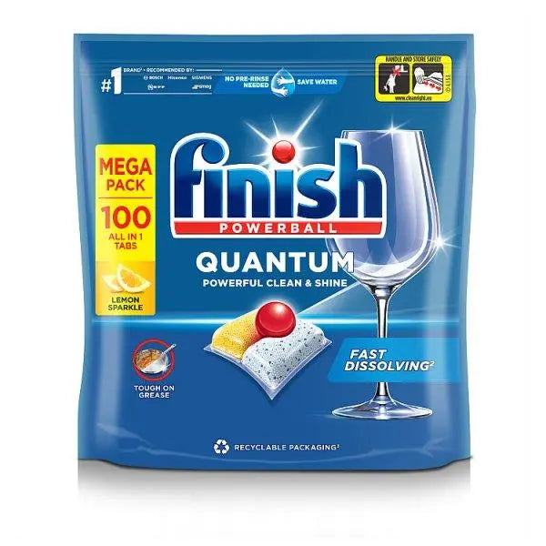 Finish Quantum All in One Dishwasher Tablets Lemon - 100 Tabs - Honesty Sales U.K