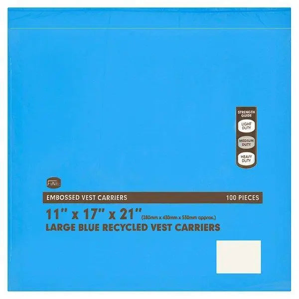 FyNite Large Blue Recycled Vest Carriers 100 Pieces - Honesty Sales