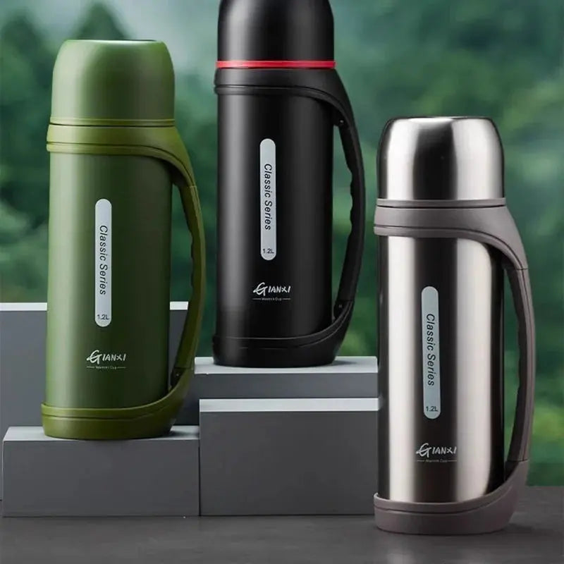**GIANXI 1.2L Large Capacity Vacuum Thermos – Portable Outdoor Camping & Travel Coffee Kettle**  Honesty Sales U.K