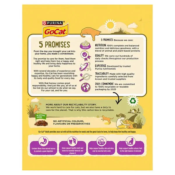 GO-CAT Chicken and Duck Dry Cat Food 340g (Case of 10)  Honesty Sales U.K