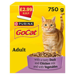 GO-CAT Chicken and Duck Dry Cat Food 750g (Case of 5)  Honesty Sales U.K