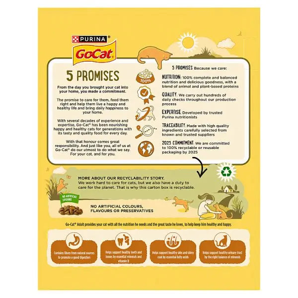 GO-CAT Chicken and Turkey Dry Cat Food 340g (Case of 6)  Honesty Sales U.K