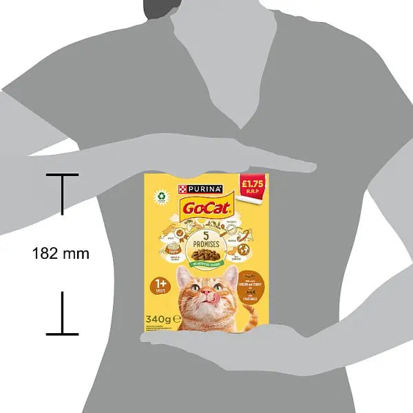 GO-CAT Chicken and Turkey Dry Cat Food 340g (Case of 6)  Honesty Sales U.K