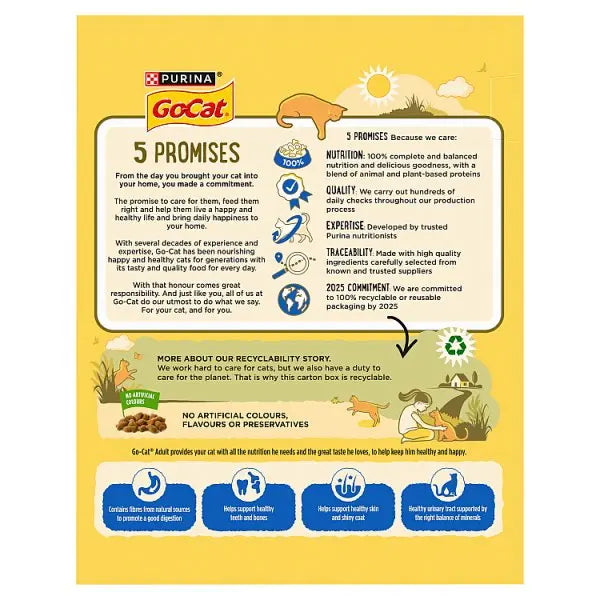 GO-CAT Herring and Tuna Dry Cat Food 340g (Case of 6)  Honesty Sales U.K