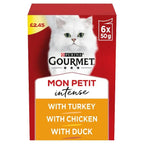 GOURMET Mon Petit Meaty Variety Duck, Chicken, Turkey Wet Cat Food 6x50g (Case of 8)  Honesty Sales U.K