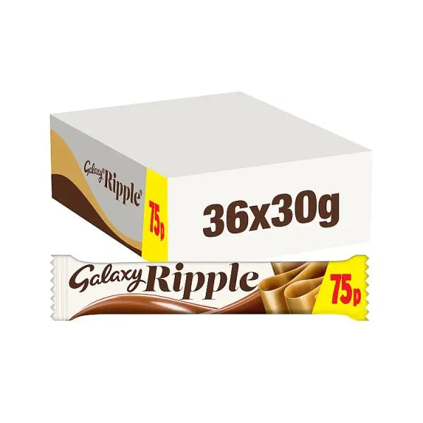 Galaxy Ripple Milk Chocolate Bar 30g (Case of 36)  Honesty Sales U.K