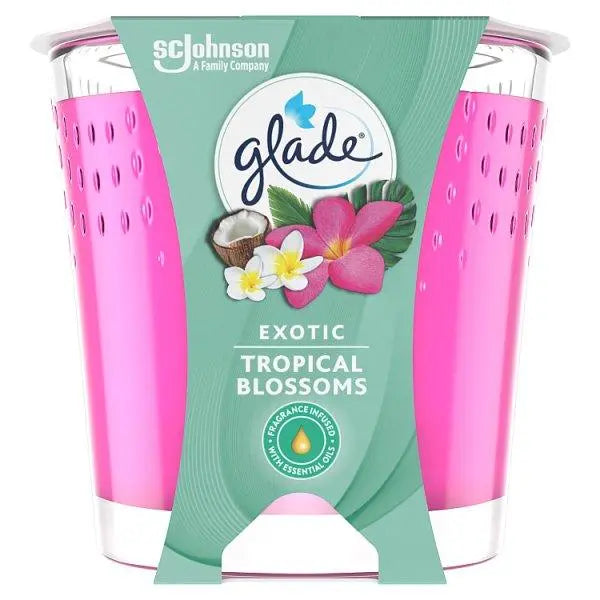 Glade Scented Candle Air Freshener Tropical Blossoms 129g (Case of 6) - Honesty Sales
