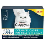 Gourmet Perle Ocean Delicacies Mini Fillets in Gravy 12 x 85g (1020g) (Case of 4)  Honesty Sales U.K