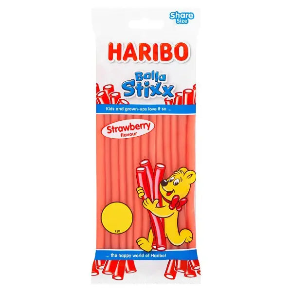 HARIBO Balla Stixx Strawberry Flavour 140g (Case of 12) Haribo