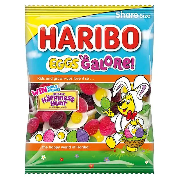HARIBO Eggs Galore Fruit Flavour Jelly & Foam Sweets Sharing Bag 140g (Case of 12) Haribo