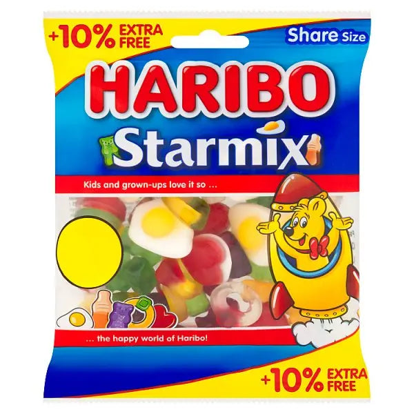 HARIBO Starmix Fruit & Cola Flavour Jelly & Foam Sweets Sharing Bag 154g (Case of 12) Haribo Main image