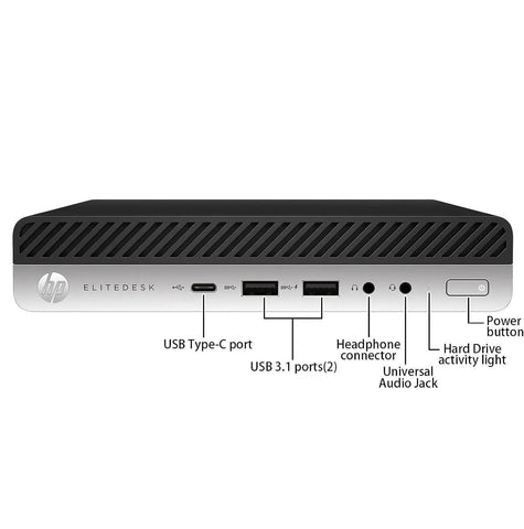 HP Elitedesk 800 G4 DM Core i5-8500T 16GB Ram 256GB SSD Win 10 Pro VGA, 2 x DP - Honesty Sales U.K