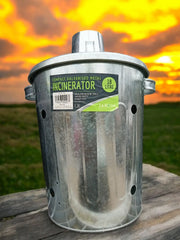 Heavy Duty Galvanised Metal Fire Burning Incinerator Bins With Lids & Handles - Honesty Sales