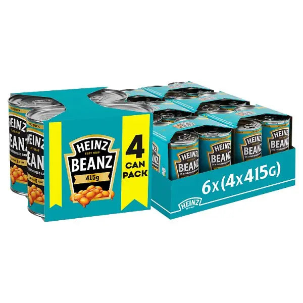 Heinz Baked Beans in a Rich Tomato Sauce PMP 4 x 415g (Case of 6)  Honesty Sales U.K Main image