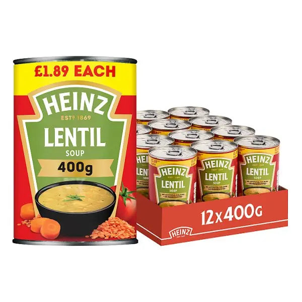 Heinz Lentil Soup PMP 400g (Case of 12)  Honesty Sales U.K