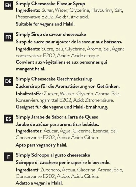 Honesty Sales Simply Cheesecake Syrup - Honesty Sales U.K