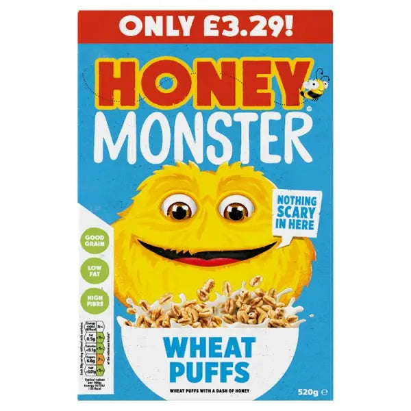 Honey Monster Wheat Puffs 520g (Case of 6) Honey Monster Main image