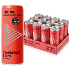 INTUNE CBD Grapefruit & Mint CBD Drink 12 x 250ml Cans  Honesty Sales U.K