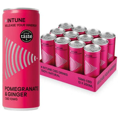INTUNE CBD Pomegranate & Ginger CBD Drink 12 x 250ml Cans  Honesty Sales U.K