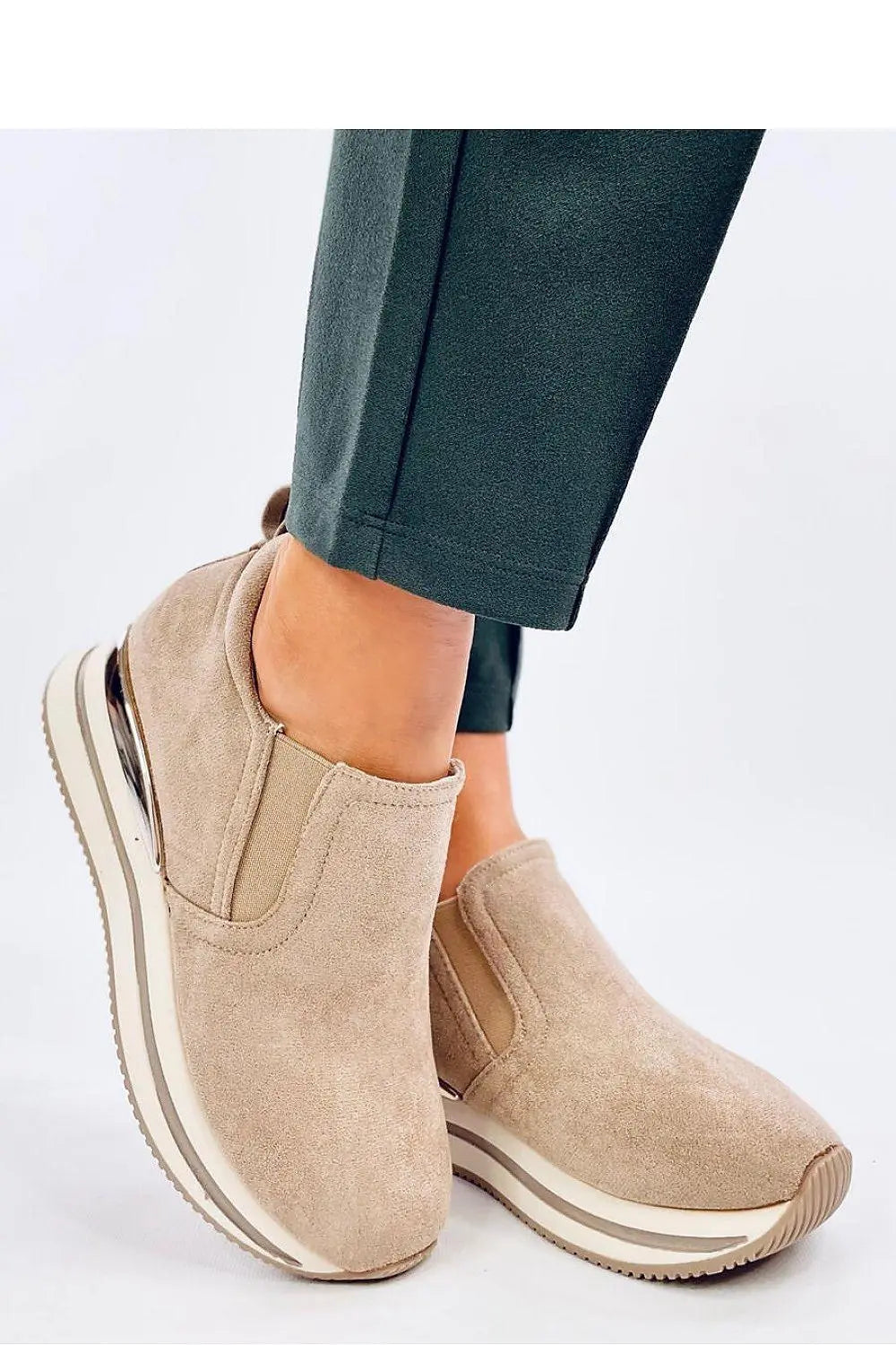 Inello women's buskin low suede slip-on half shoes Image secondaire du produit