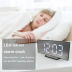 Intelligent Electric Alarm Clock USB Charging Rectangle Table Clock Multi-function 12/24 Hours Living Room Bedroom Dorm Clock - Honesty Sales