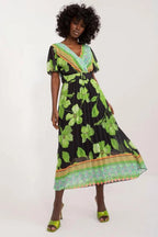 Italy Moda summer daydress with short sleeves in the form of frills - Honesty Sales