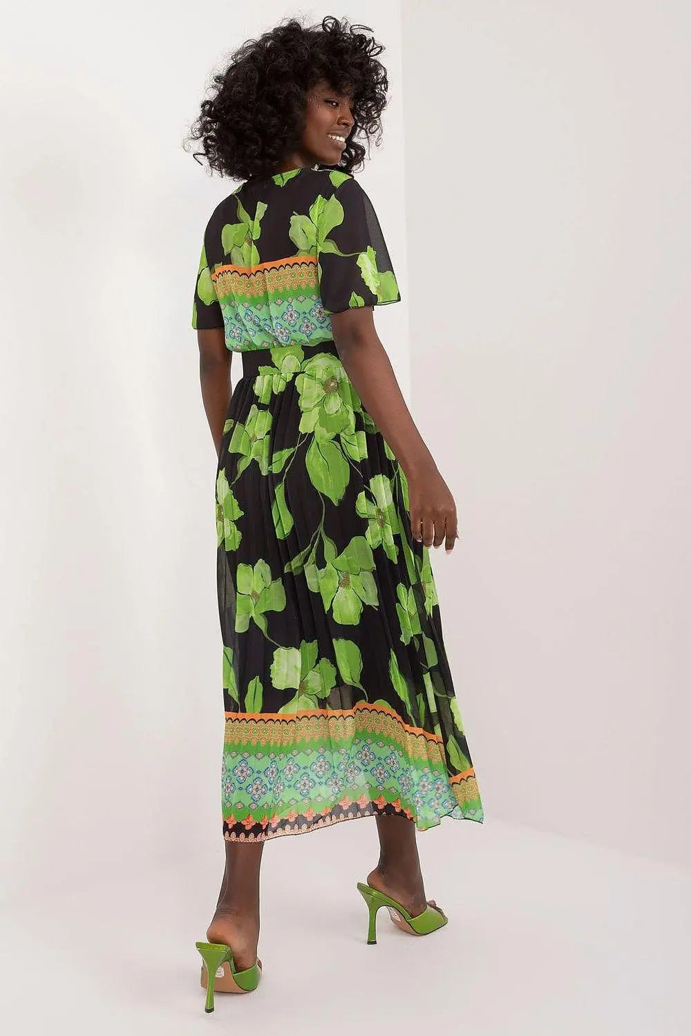 Italy Moda summer daydress with short sleeves in the form of frills - Honesty Sales
