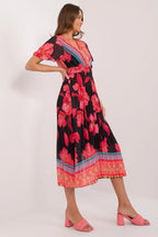 Italy Moda summer daydress with short sleeves in the form of frills - Honesty Sales