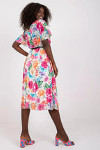 Italy Moda womens elegant polyester decorated lower part pleats daydress - Honesty Sales