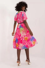 Italy Moda womens elegant polyester decorated lower part pleats daydress - Honesty Sales