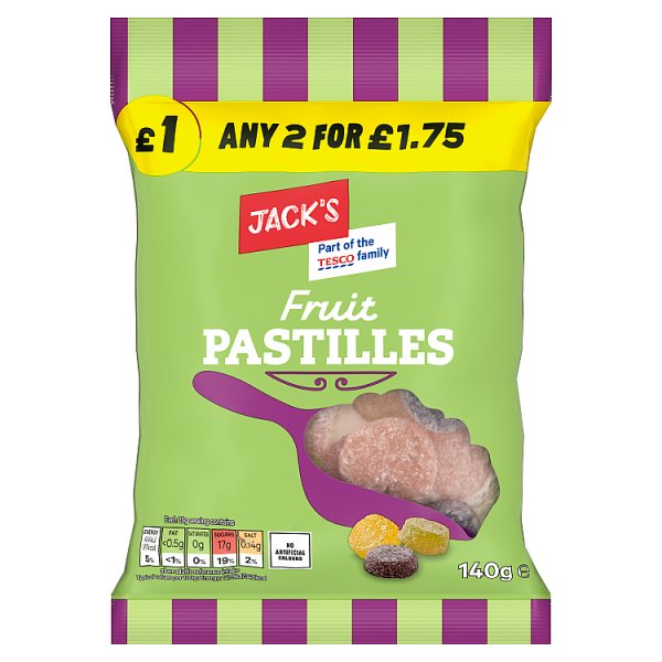 Jack's Fruit Pastilles 140g (10 x 140g)