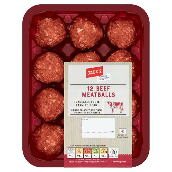 Jack's 12 Beef Meatballs 336g Jack's