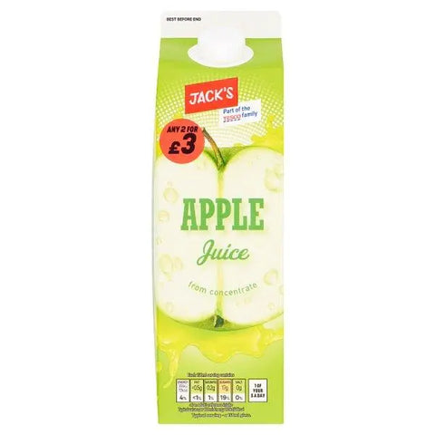 Jack's Apple Juice from Concentrate 1 Litre (Case of 6) - Honesty Sales U.K