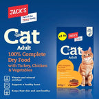 Jack's Cat Adult 100% Complete Dry Food with Turkey, Chicken & Vegetables 425g (Case of 8)  Honesty Sales U.K