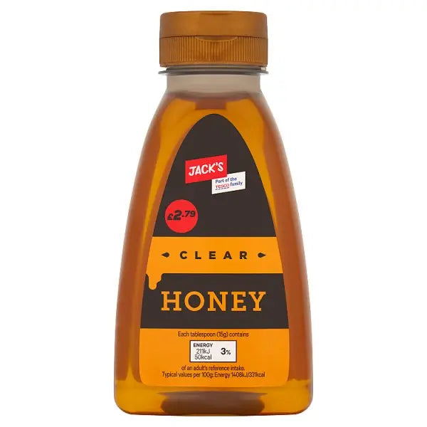Jack's Clear Honey 340g (Case of 6)  Honesty Sales U.K
