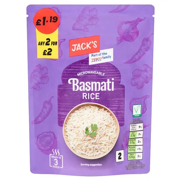 Jack's Microwaveable Basmati Rice 250g (Case of 6) - Honesty Sales Hauptbild