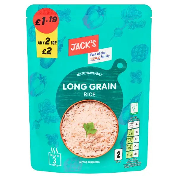 Jack's Microwaveable Long Grain Rice 250g (Case of 6) - Honesty Sales Hauptbild