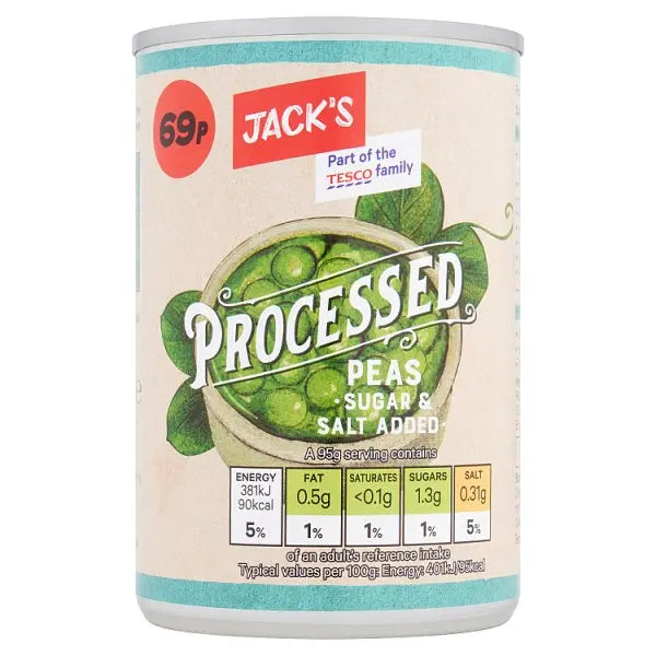 Jack's Processed Peas 300g (Case of 12)  Honesty Sales U.K