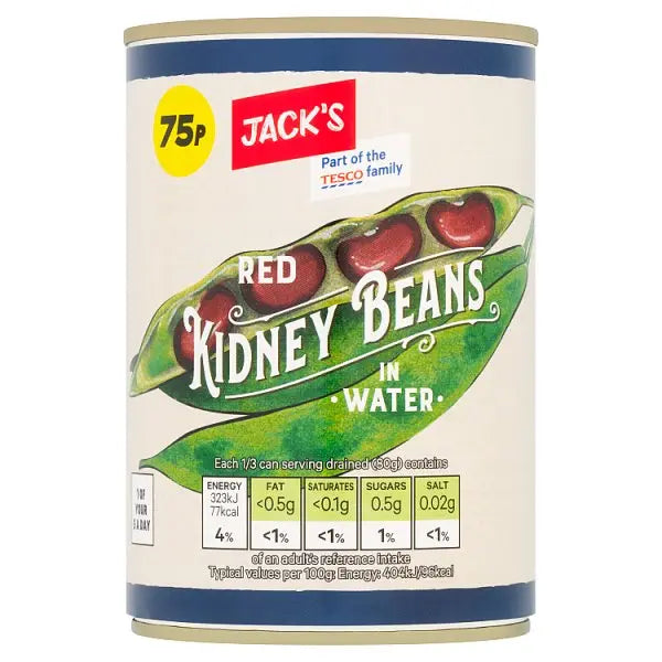 Jack's Red Kidney Beans in Water 400g (Case of 12)  Honesty Sales U.K
