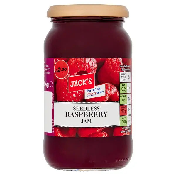 Jack's Seedless Raspberry Jam 454g (Case of 6)  Honesty Sales U.K