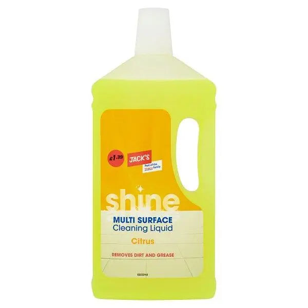 Jack's Shine Multi Surface Cleaning Liquid Citrus 1 Litre (Case of 8) - Honesty Sales