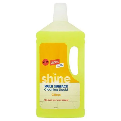 Jack's Shine Multi Surface Cleaning Liquid Citrus 1 Litre (Case of 8) - Honesty Sales U.K