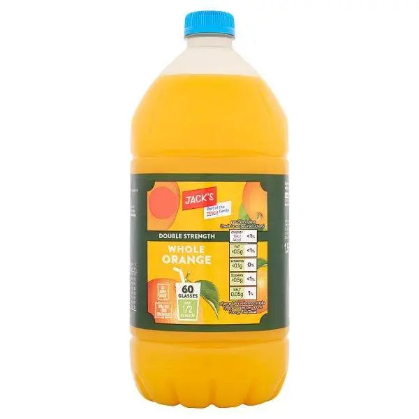 Jack's Double Strength Whole Orange 1.5 Litre (Case of 8) - Honesty Sales U.K