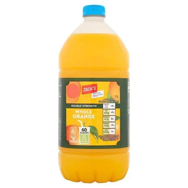 Jacks Double Strength Whole Orange 1.5 Litre (Case of 8) - Honesty Sales
