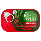 John West Sardines in Tomato Sauce 120g (Case of 12)  Honesty Sales U.K