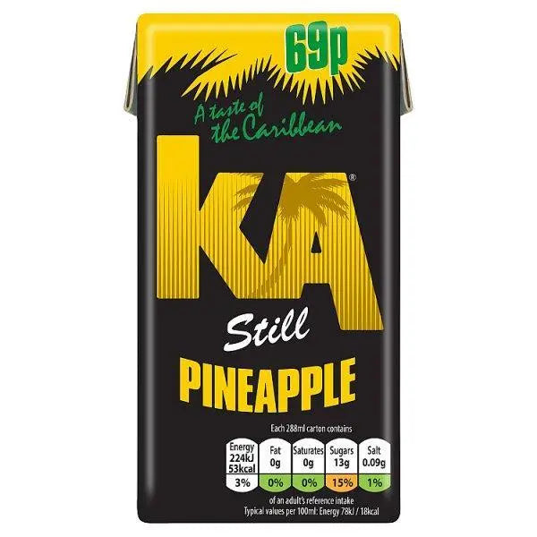 KA Still Pineapple 288ml (Case of 27) - Honesty Sales U.K