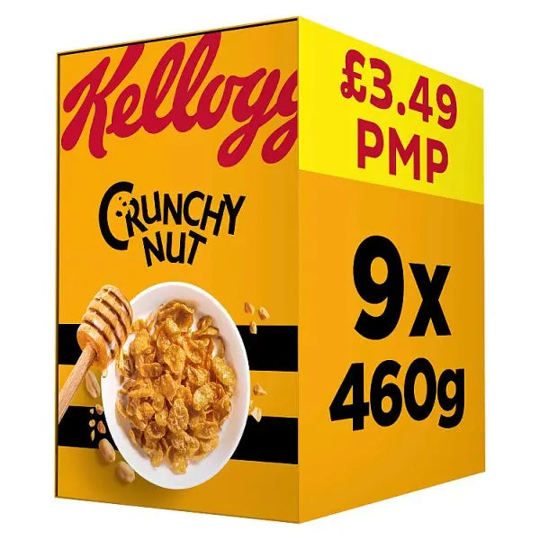 Kellogg's Crunchy Nut Breakfast Cereal 9 x 460g (Case of 9) Honesty Sales
