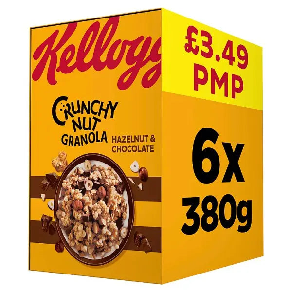 Kellogg's Hazelnut & Chocolate Crunchy Nut Granola 6x380g (Case of 6) Kellogg's