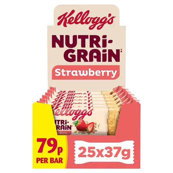 Kellogg's Nutri-grain Strawberry Snack Bar 25 x 37g (Case of 25) Kellogg's Main image